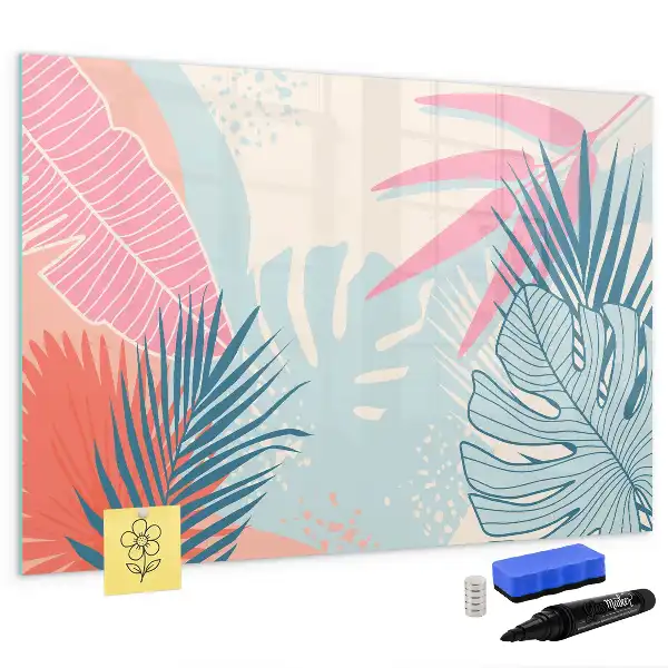 Schreib-Magnettafel im Design Pastellblätter