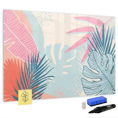 Schreib-Magnettafel im Design Pastellblätter