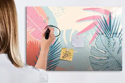 Schreib-Magnettafel im Design Pastellblätter