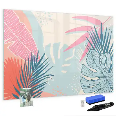 Schreib-Magnettafel im Design Pastellblätter