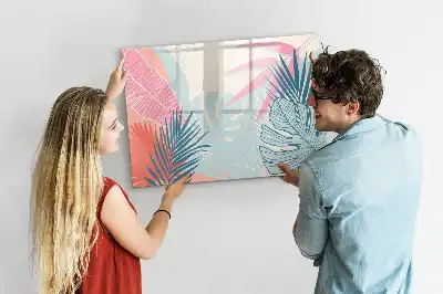 Schreib-Magnettafel im Design Pastellblätter
