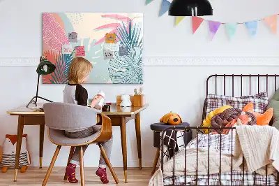 Schreib-Magnettafel im Design Pastellblätter