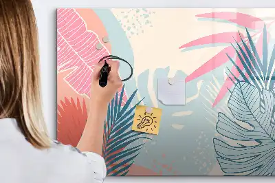 Schreib-Magnettafel im Design Pastellblätter