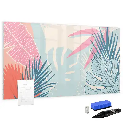 Schreib-Magnettafel im Design Pastellblätter