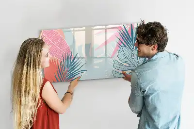 Schreib-Magnettafel im Design Pastellblätter