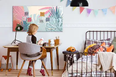 Schreib-Magnettafel im Design Pastellblätter