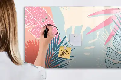 Schreib-Magnettafel im Design Pastellblätter