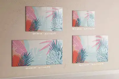 Schreib-Magnettafel im Design Pastellblätter