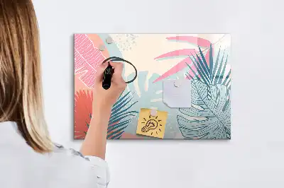 Schreib-Magnettafel im Design Pastellblätter