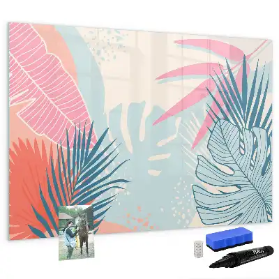 Schreib-Magnettafel im Design Pastellblätter