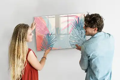 Schreib-Magnettafel im Design Pastellblätter