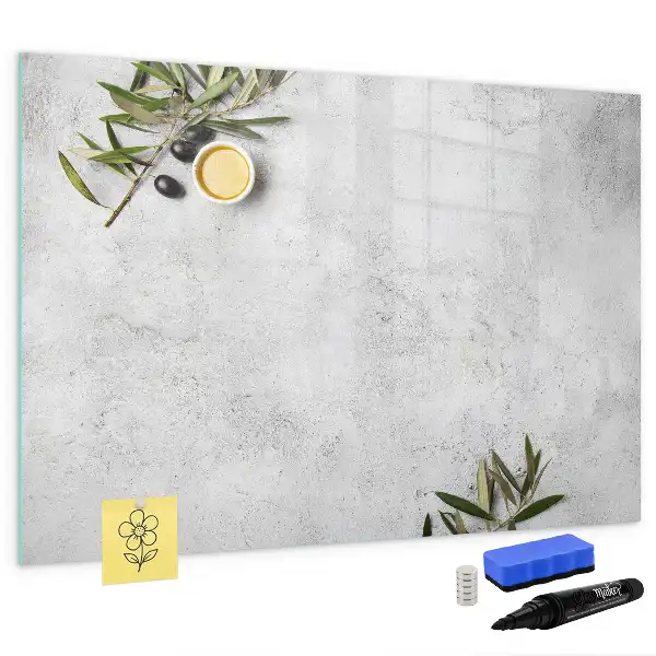 Beschreibbare Magnettafel im Design Minimalistische Oliven