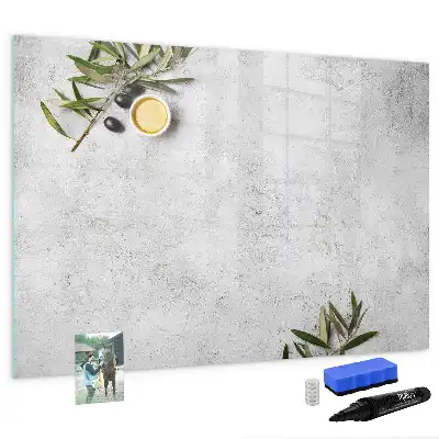Beschreibbare Magnettafel im Design Minimalistische Oliven