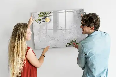 Beschreibbare Magnettafel im Design Minimalistische Oliven