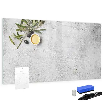 Beschreibbare Magnettafel im Design Minimalistische Oliven