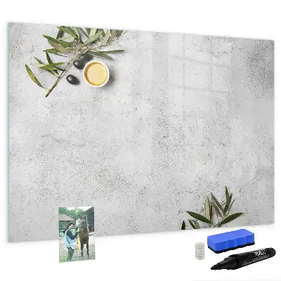 Beschreibbare Magnettafel im Design Minimalistische Oliven