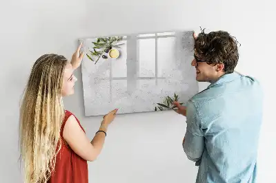 Beschreibbare Magnettafel im Design Minimalistische Oliven
