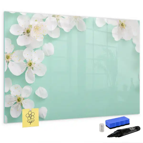 Schreib-Magnettafel mit Motiv Schwimmende Gänseblümchen
