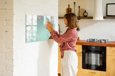 Schreib-Magnettafel mit Motiv Schwimmende Gänseblümchen
