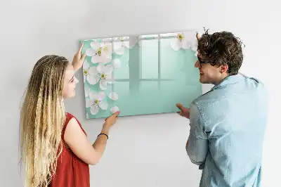 Schreib-Magnettafel mit Motiv Schwimmende Gänseblümchen