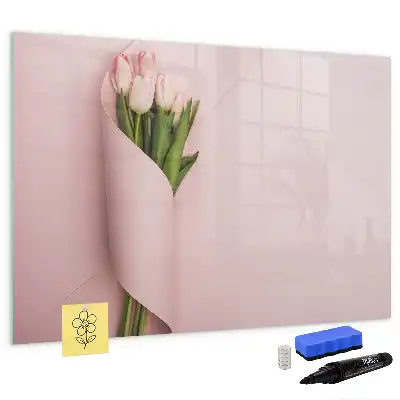 Schreib-Magnettafel mit Blumenstrauß-Motiv