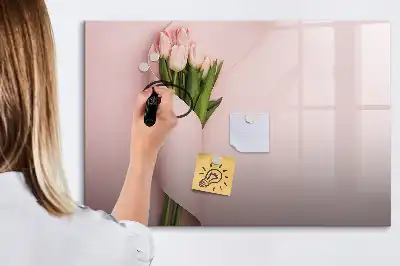Schreib-Magnettafel mit Blumenstrauß-Motiv