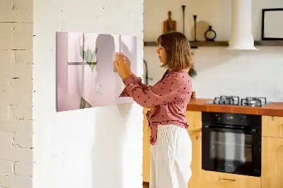 Schreib-Magnettafel mit Blumenstrauß-Motiv