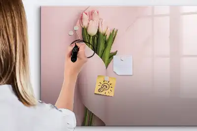 Schreib-Magnettafel mit Blumenstrauß-Motiv