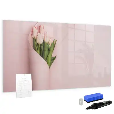 Schreib-Magnettafel mit Blumenstrauß-Motiv