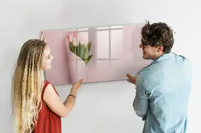 Schreib-Magnettafel mit Blumenstrauß-Motiv