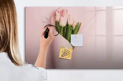 Schreib-Magnettafel mit Blumenstrauß-Motiv