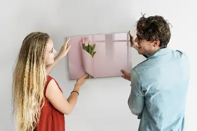 Schreib-Magnettafel mit Blumenstrauß-Motiv