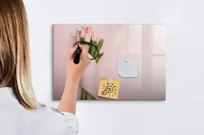Schreib-Magnettafel mit Blumenstrauß-Motiv