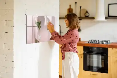 Schreib-Magnettafel mit Blumenstrauß-Motiv