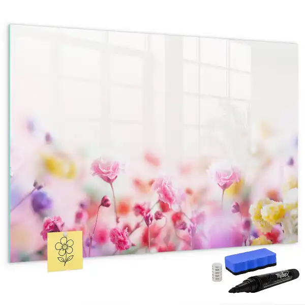 Beschreibbare Magnettafel im Design Wiesenblumen