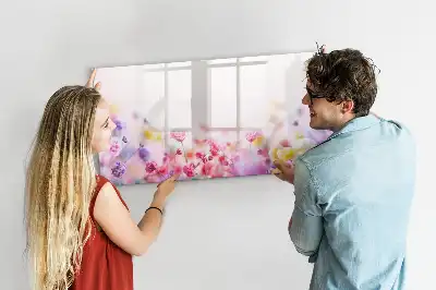 Beschreibbare Magnettafel im Design Wiesenblumen