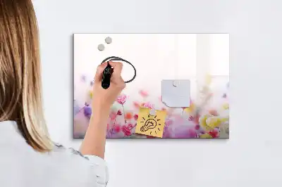 Beschreibbare Magnettafel im Design Wiesenblumen