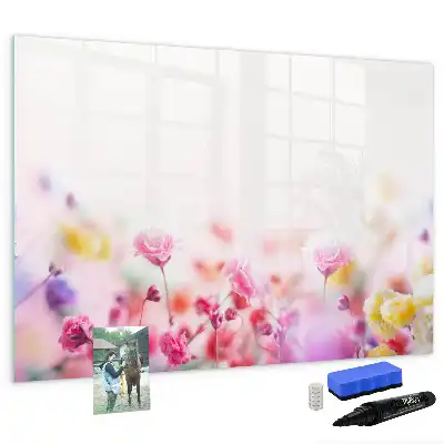 Beschreibbare Magnettafel im Design Wiesenblumen