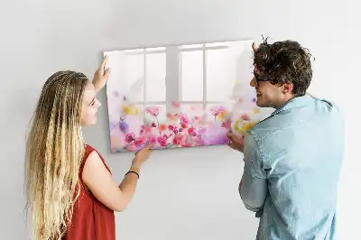 Beschreibbare Magnettafel im Design Wiesenblumen