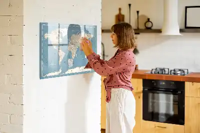 Schreib-Magnettafel mit Vintage-Weltkarte