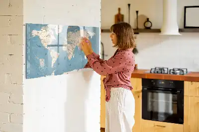 Schreib-Magnettafel mit Vintage-Weltkarte