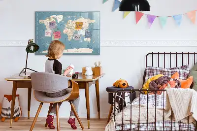 Schreib-Magnettafel mit Vintage-Weltkarte