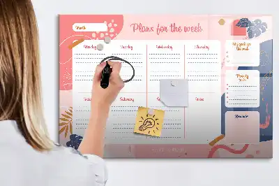 Wochenplaner beschreibbare Magnettafel