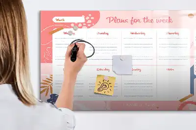 Wochenplaner beschreibbare Magnettafel