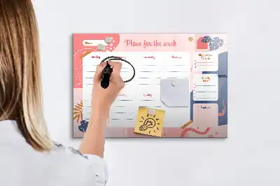 Wochenplaner beschreibbare Magnettafel