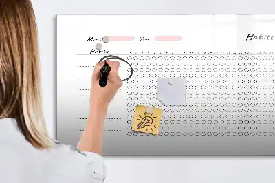 Gewohnheiten-Tracker beschreibbare Magnettafel