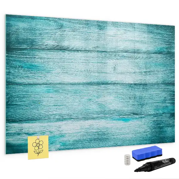 Beschreibbare Magnettafel in altem blauem Holz