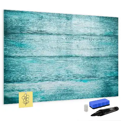 Beschreibbare Magnettafel in altem blauem Holz