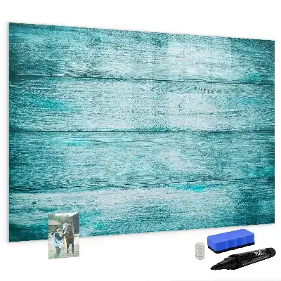 Beschreibbare Magnettafel in altem blauem Holz