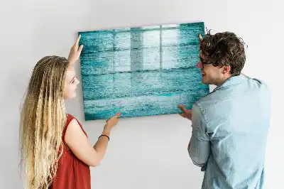 Beschreibbare Magnettafel in altem blauem Holz